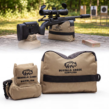 Buffalo Creek Supplies Ridgeline Front & Rear Shooting Rest Bags | Prefilled Ultralight Fill | – Filled