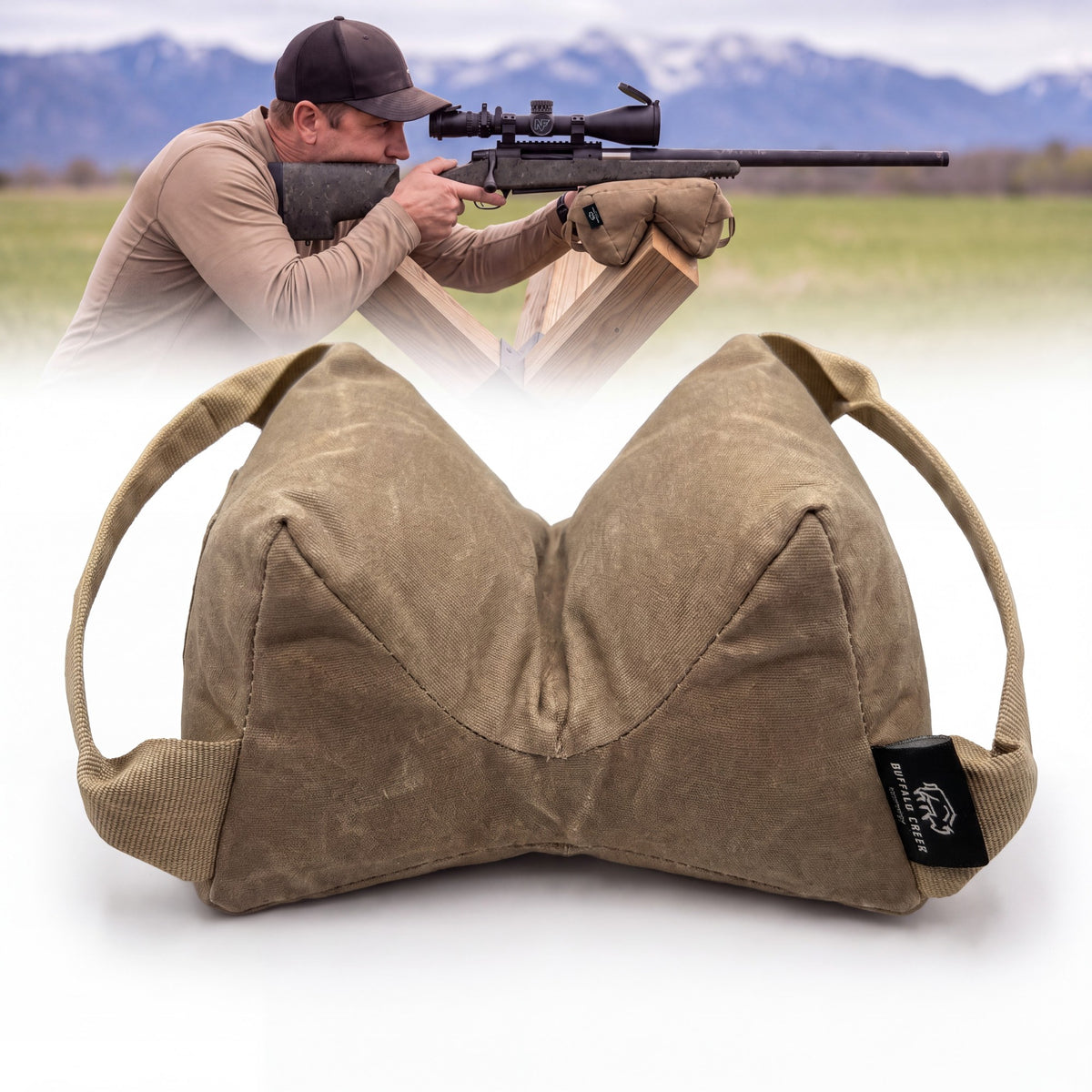 Apex ultra light waxed canvas PRS shooting rest bag for precision rifle shooting